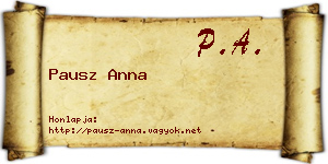 Pausz Anna névjegykártya